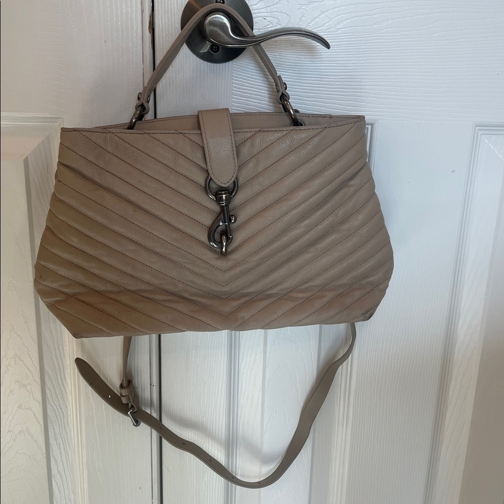 Rebecca Minkoff Taupe Quilted Leather Shoulder Bag